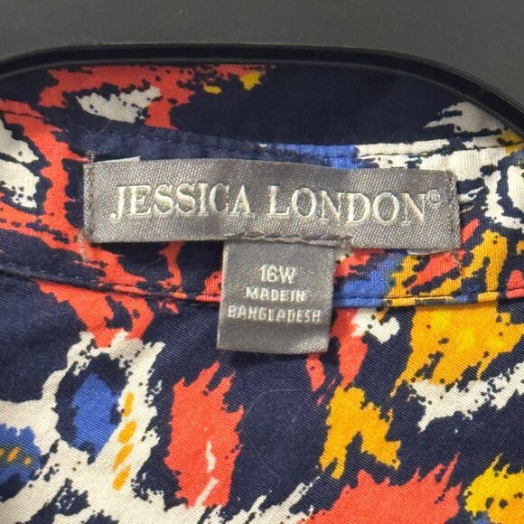 Jessica London Plus Size 16W Button Down Tunic Top Blouse - Picture 3 of 12